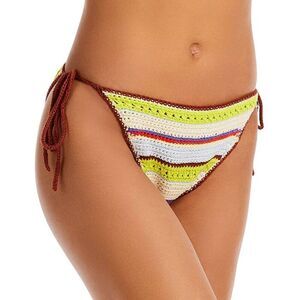 Ganni Womens Bikini Bottom Crochet Side Tie Organic Cotton Size 40 (US 8/10)